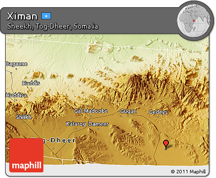 Physical 3D Map of Ximan