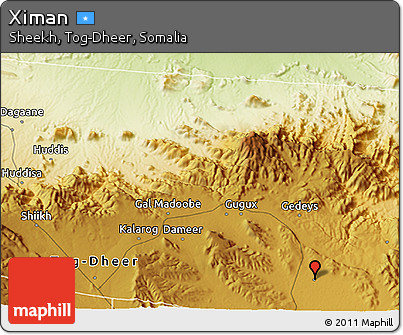 Physical 3D Map of Ximan