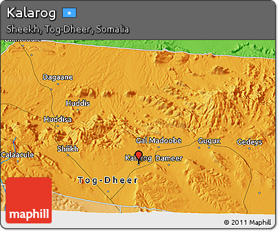 Political 3D Map of Kalarog