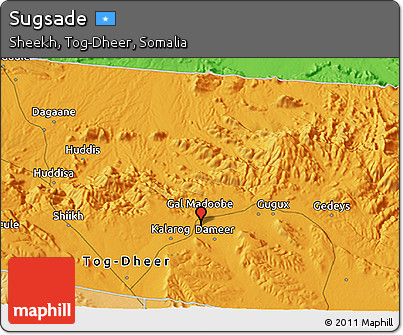 Political 3D Map of Sugsade