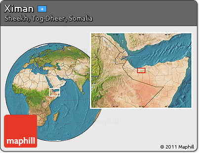 Satellite Location Map of Ximan