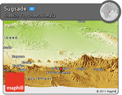 Physical Panoramic Map of Sugsade