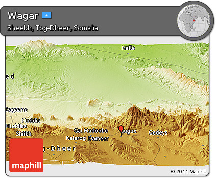 Physical Panoramic Map of Wagar