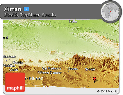 Physical Panoramic Map of Ximan