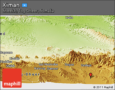 Physical Panoramic Map of Ximan