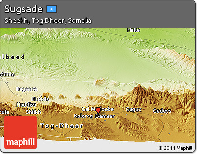 Physical Panoramic Map of Sugsade