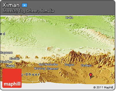 Physical Panoramic Map of Ximan