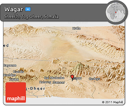 Satellite Panoramic Map of Wagar
