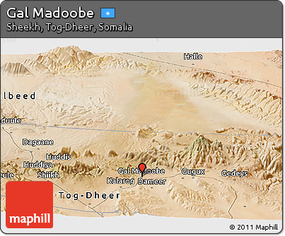 Satellite Panoramic Map of Gal Madoobe