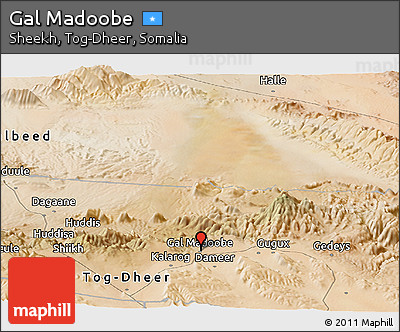 Satellite Panoramic Map of Gal Madoobe