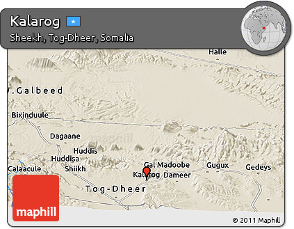 Shaded Relief Panoramic Map of Kalarog