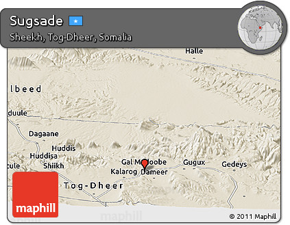Shaded Relief Panoramic Map of Sugsade
