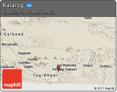 Shaded Relief Panoramic Map of Kalarog