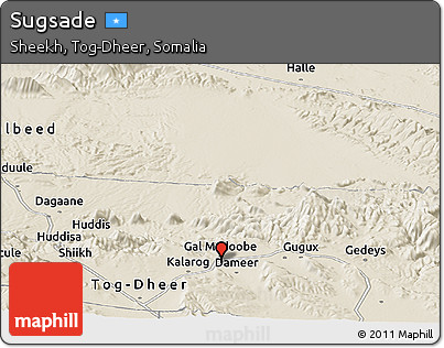 Shaded Relief Panoramic Map of Sugsade