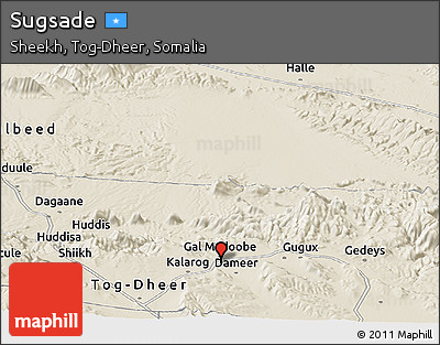 Shaded Relief Panoramic Map of Sugsade