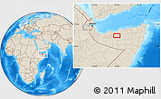 Shaded Relief Location Map of Jidbaale