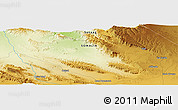 Physical Panoramic Map of Jidbaale