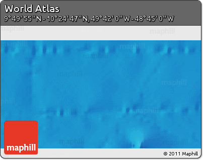 Shaded Relief 3D Map of the Area around 10° 7' 21" N, 49° 13' 30" W