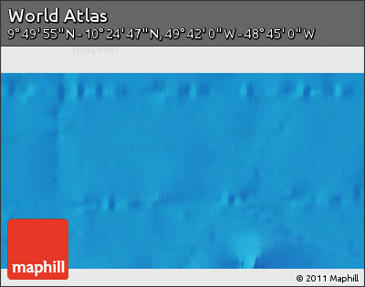 Shaded Relief 3D Map of the Area around 10° 7' 21" N, 49° 13' 30" W
