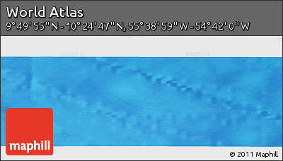 Physical Panoramic Map of the Area around 10° 7' 21" N, 55° 10' 29" W