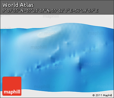 Physical 3D Map of the Area around 10° 7' 21" N, 56° 10' 29" E