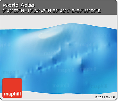 Physical 3D Map of the Area around 10° 7' 21" N, 56° 10' 29" E