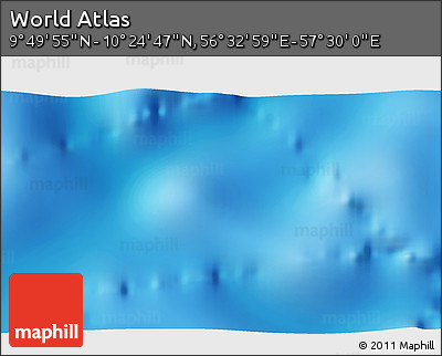Physical 3D Map of the Area around 10° 7' 21" N, 57° 1' 29" E