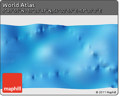Physical 3D Map of the Area around 10° 7' 21" N, 57° 1' 29" E