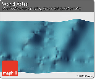 Satellite 3D Map of the Area around 10° 7' 21" N, 57° 52' 30" E