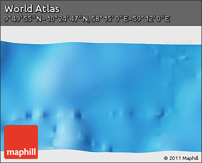 Physical 3D Map of the Area around 10° 7' 21" N, 58° 43' 30" E