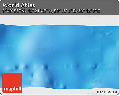 Physical 3D Map of the Area around 10° 7' 21" N, 58° 43' 30" E