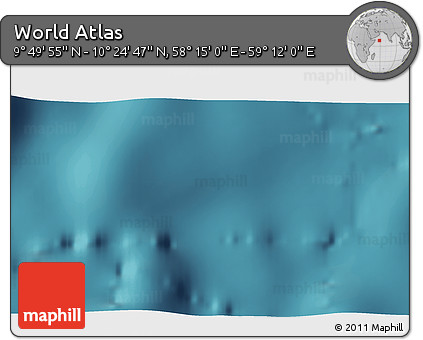 Satellite 3D Map of the Area around 10° 7' 21" N, 58° 43' 30" E