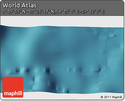 Satellite 3D Map of the Area around 10° 7' 21" N, 58° 43' 30" E