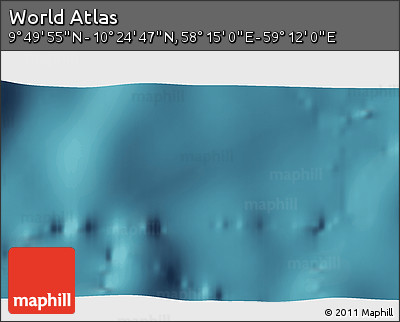 Satellite 3D Map of the Area around 10° 7' 21" N, 58° 43' 30" E