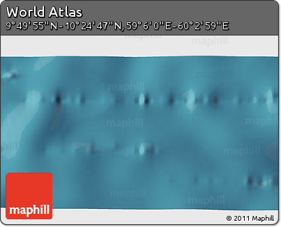 Satellite 3D Map of the Area around 10° 7' 21" N, 59° 34' 30" E