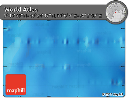Physical Map of the Area around 10° 7' 21" N, 59° 34' 30" E