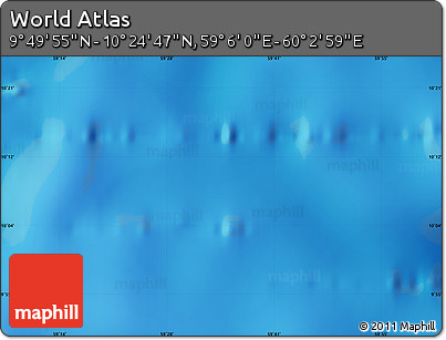 Physical Map of the Area around 10° 7' 21" N, 59° 34' 30" E