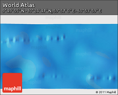 Physical 3D Map of the Area around 10° 7' 21" N, 60° 25' 29" E