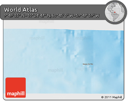 Physical 3D Map of the Area around 10° 7' 21" N, 60° 16' 29" W