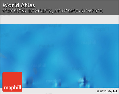 Physical 3D Map of the Area around 10° 7' 21" N, 61° 16' 29" E