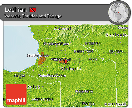 Physical 3D Map of Lothian