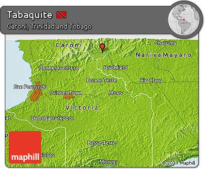 Physical 3D Map of Tabaquite