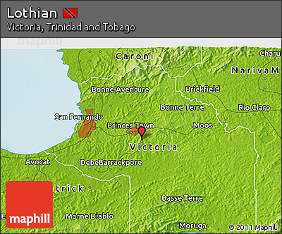 Physical 3D Map of Lothian