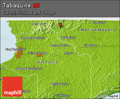 Physical 3D Map of Tabaquite