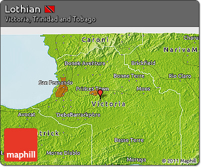 Physical 3D Map of Lothian