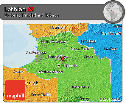 Political 3D Map of Lothian