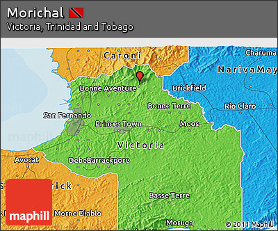 Political 3D Map of Morichal