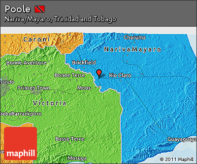 Political 3D Map of Poole