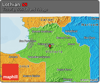 Political 3D Map of Lothian