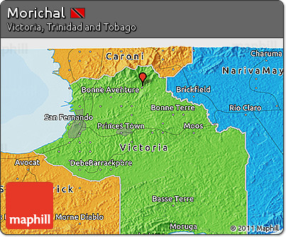 Political 3D Map of Morichal